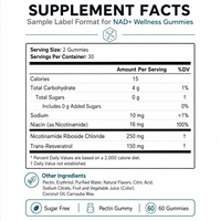 Gummies NAD sans sucre OEM pour lutter contre le vieillissement, compléments alimentaires NAD+ avec Resvératrol et les meilleurs suppléments NAD