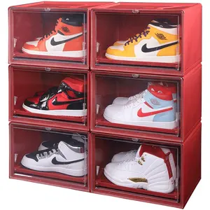海星可堆叠的鞋子收纳盒塑料鞋子收纳盒，用于鞋子和运动鞋，前盖清晰