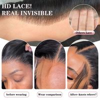 Perruques en cheveux humains 100% naturels, sans colle, avec dentelle HD complète, ondulation naturelle, 13x6, sans colle, avec fermeture en dentelle 4x4 5x5
