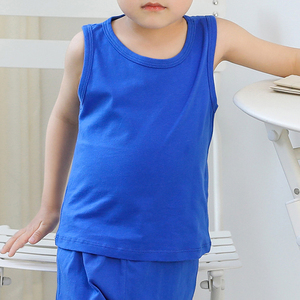 Débardeurs solides en coton doux pour garçons et filles T-shirts Débardeurs d'été sans manches pour enfants - Product Image 3