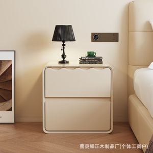 New solid wood bedside table for home bedroom, 2025 creative bedside table, Bauhaus style, <b>small</b> bedside storage <b>cabinet</b> - Product Image 5