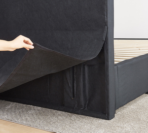 Moderno Design a canale orizzontale tessuto di lino imbottito testiera attaccabile per letto matrimoniale - Product Image 5