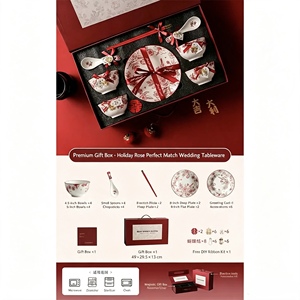 Juego de Taza y Platillo de Té con Diseño Floral Rojo, Taza de Té de Cerámica, Platillo, Caja de Regalo, Vajilla para Servir Té - Product Image 4