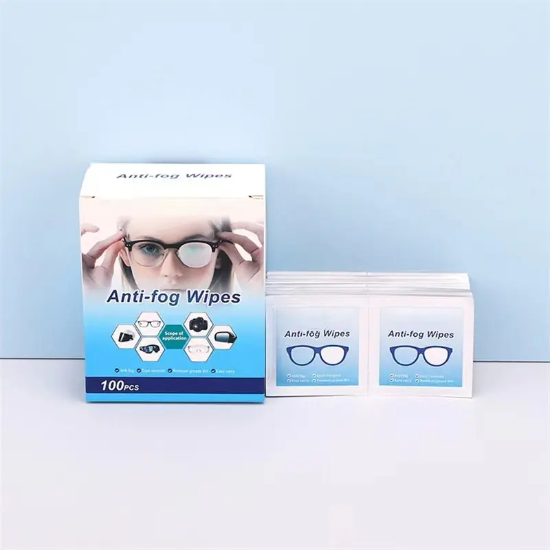 Popular Anti Fog Eyeglass Wipes Pre-Moistened Cleaning Wipes For Glasses Screens Lenses Quick Dry Scratch Free