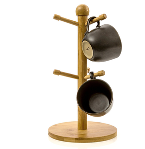 2026 HOT Bamboo <strong>Mug</strong> Rack <strong>Tree</strong> with 6 Hooks - Product Image 4