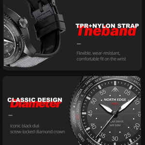 ساعة رجالية رقمية تعمل بالطاقة الشمسية من الفولاذ المقاوم للصدأ بتصميم جديد لعام 2024 من MACH، بمنطقتي توقيت، مقاومة للماء، مع حزام من النايلون TPR، مناسبة للطيارين - Product Image 6