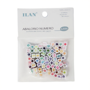 Ilan Abalorio Numero 6x6mm Perline Numeriche Bianche Pastello 17g - Product Image 1