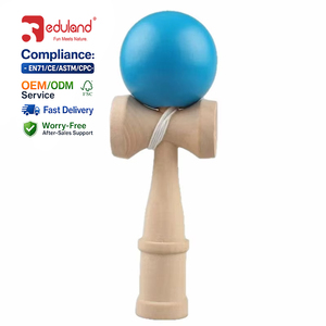 EDULAND Giocattolo Educativo Montessori Personalizzato OEM ODM CE CPC, Palline Kendama Monocromatiche in Legno, Giocattolo Kendama Jumbo in Legno per Bambini - Product Image 2