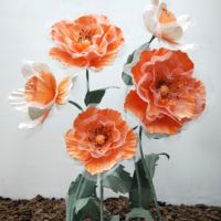 Kunstmatige reuzenbloem van oranje klaproos voor etalage- en winkeldecoratie