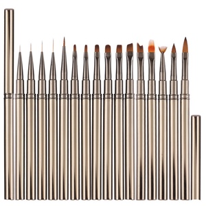 Ensemble de 16 pinceaux à ongles complets pour manucure, usage professionnel en salon, incluant des pinceaux en nylon pour gel - Bienvenue aux commandes ! - Product Image 1