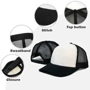 قبعة شبكية رياضية ترويجية من الفوم بلون واحد، قبعة أبوي مخصصة بطباعة التسامي، قبعة رياضية مخصصة بخمسة ألواح وفوم ناعم - Product Image 3