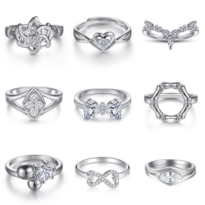 ผู้จัดจำหน่ายเครื่องประดับรูปทรงแปลกตา เงินแท้ 925 แหวนเพชรทรงต่างๆ ชุบโรเดียม ประดับเพชรซิคอน ของขวัญสำหรับผู้หญิง ขายส่ง - Product Image 1