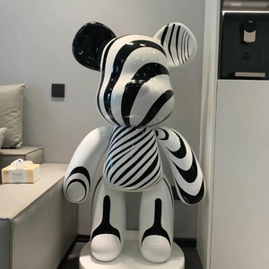 Ours en fibre de verre résine de dessin animé moderne personnalisé artisanat résine Art Home Decor <span class=keywords><strong>1m50</strong></span> sculpture d'ours violent en fibre de verre - Product Image 4