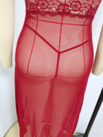 Vente en gros sous marque privée de pyjamas, lingerie, vêtements de nuit et robes de nuit sexy transparents en dentelle à fente haute pour femmes grandes tailles OEM ODM