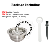 Jeu de 1 dosette de capsules de café en acier inoxydable compatibles avec le filtre à expresso VERTUOLINE nouveau modèle