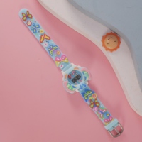 Reloj electrónico con pegatina de mariposa pequeña de dibujos animados para niños, caja de ABS, alarma Digital resistente al agua, regalo exclusivo para fiesta de cumpleaños