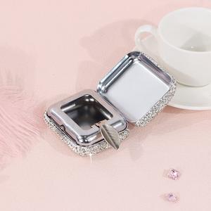 Diamond Inlaid Mini Metal <b>Ashtray</b> <b>Portable</b> Small <b>Ashtray</b> Outdoor <b>Portable</b> Pocket <b>Ashtray</b> Creative Car Smoking Accessory - Product Image 1