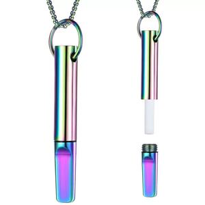 Collana da uomo in acciaio inossidabile per smettere di fumare Vaping diffusore di olio essenziale Fidget gioielli da meditazione per alleviare l'ansia - Product Image 2