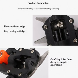 Forbici Multifunzione 2-in-1 per Innesto e Potatura, Lame in Acciaio al Carbonio, Impugnatura in Gomma, Set <span class=keywords><strong>di</strong></span> Utensili Fai-da-Te per Alberi da Frutto e Piantine - Product Image 4