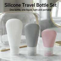Ensemble de flacons de voyage en silicone de qualité alimentaire, anti-fuite, compressibles, portables, pour cosmétiques, shampoing, lotion, voyages en plein air