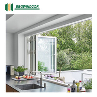 Fenêtre de balcon pliante horizontale en aluminium et verre trempé Lukliving, 5 mm + 20A + 5 mm, revêtement personnalisé, taille et couleur sur mesure