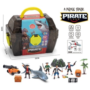 Wholesale Pirate Shark Clash Play Set, Light-Up Shark with Pirates &amp; Treasure Accessories for Children <strong>3</strong>+ - Product Image 1