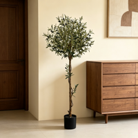 Bonsaï d'olivier artificiel réaliste en soie, certifié anti-UV, faux troncs de plantes réalistes pour la décoration intérieure et de chambre