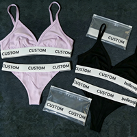 Ensemble de soutien-gorge de sport pour femmes avec logo personnalisé imprimé en usine, lingerie sexy, string, culottes en coton pour femmes, sous-vêtements pour couples, boxer pour femmes