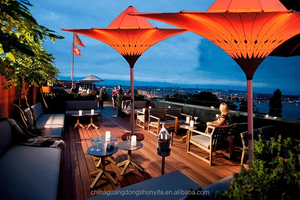 Nouveau design parapluie électrique de piscine de ligne de jardin de tulipes rondes résistantes aux UV avec parasol à led pour villa - Product Image 4