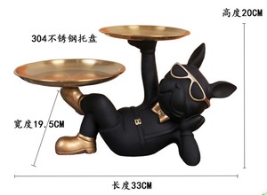 Vendite calde resina tecnologia <span class=keywords><strong>cane</strong></span> da combattimento vassoio di stoccaggio all'ingrosso portico salotto decorazione da tavolo - Product Image 3