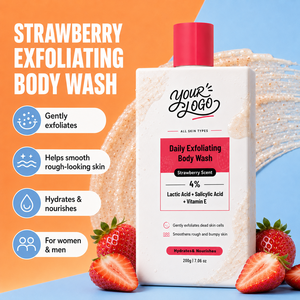 Exfoliante Corporal Profesional, Limpieza Suave, Suaviza la Piel Áspera, Elimina las Impurezas de la Piel Muerta, Gel de Ducha Exfoliante de Fresa - Product Image 5