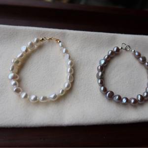 Pulsera de Perlas Naturales de Agua Dulce Chapadas en Oro y Plata <span class=keywords><strong>Tai</strong></span>, Forma de Bola Ligeramente Imperfecta, Moderna, para Uso Diario de Mujeres, Regalo - Product Image 2