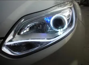 Sanvi Auto licht Gelb Weiß Angel Eye LED DRL Tagfahrlicht für Ford Focus Bi LED Projektor Objektiv Nachrüst sätze