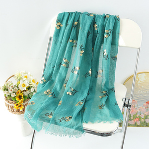 Sciarpa in Pashmina con stampa di libellula in oro nuovo arrivo in oro personalizzato - Product Image 1