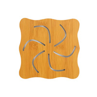 Sous-verre en bois de forme irrégulière, dessin animé, en bois massif, tapis isolant thermique pour tasse à café, utilisation sur bureau