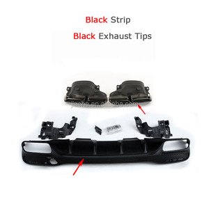 Diffuseur de lèvre de pare-chocs arrière noir PP avec embouts d'échappement pour <span class=keywords><strong>Mercedes</strong></span> Benz GLE <span class=keywords><strong>GLS</strong></span> classe W166 X166 GLE63 AMG SUV 2016 -<span class=keywords><strong>2018</strong></span> - Product Image 4
