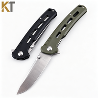 Couteau de survie pliable portable pour l'extérieur, lame en acier D2, manche en G10, couteau de poche EDC avec clip dorsal pour le camping et la randonnée