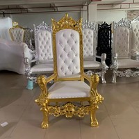Vente en Gros de Chaises de Trône en Or de Roi et de Reine de Mariage Chaises de Trône de Luxe pour Événements