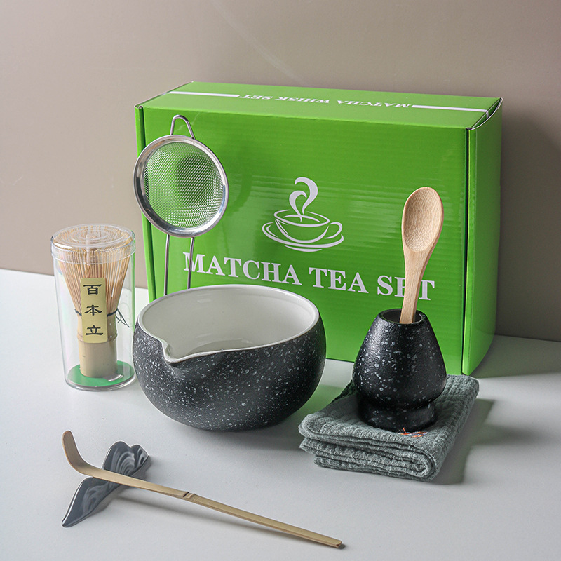 ZXL Matte Black Spray Dot No.3 Bowl 8-Piece Set with