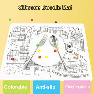 Tapete de Dibujo de Silicona para Niños, Lavable, con Patrones de Dibujos Animados, Antideslizante - Product Image 4