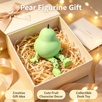Beweegbare, peer-vormige figuur, 3D-geprint, gearticuleerd fruitfiguur, decoratie voor bureau, tafel of thuis, cadeau