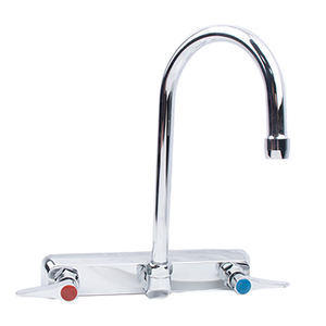 Robinet de cuisine moderne à double poignée, à poser sur comptoir, en laiton, avec bec flexible col de cygne de 6 pouces, finition chromée polie en céramique, pour le lavage - Product Image 1