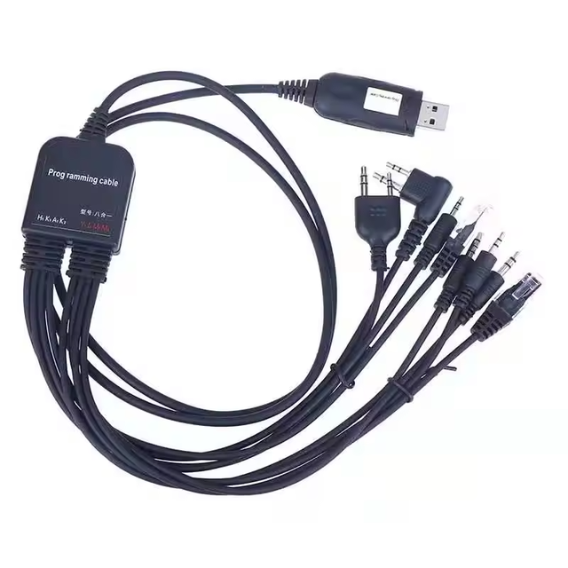 8 in 1 USB Programming Cable for Portable Radios and Mobile Radio Multi Connectors for Baofeng ,Motorola ,ICOM , HYT Etc