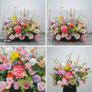 Arreglo floral artificial rosa y verde para pasillo, flores de seda para decoración de bodas, eventos y fiestas. - Product Image 3