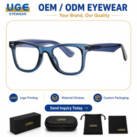 Monturas Ópticas Cuadradas TR90 de Moda para Hombre y Mujer, Gafas de Computadora con Protección Anti Luz Azul, Monturas Ópticas Modernas y Sencillas para Miopía