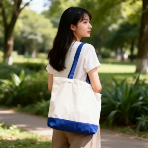 Bolsa de Mano Reutilizable de Lona Ecológica, Bolsas Promocionales Personalizadas OEM, Reciclables de Alta Calidad - Product Image 2