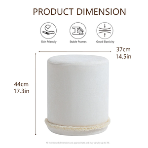 Luxury Traditional Pouf Living Room Furniture Upholstered Fabric <b>Ottoman</b> Footrest <b>Stool</b> Floor Cushion Soft Seating Solid Wood - Product Image 3