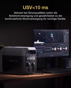 แบตเตอรี่สำรองพลังงานสำหรับใช้งานกลางแจ้ง EU Ecoflow DELTA 3 ชาร์จเร็ว  แหล่งจ่ายไฟฉุกเฉิน 1024Wh 1500W LiFePO4 สถานีพลังงานแบบพกพาสำหรับใช้งานกลางแจ้ง - Product Image 2