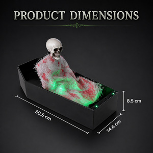 Dropshipping Shopify Esqueleto Animado en Ataúd, Decoración de Halloween con Luz Verde Activada por Sonido - Product Image 3