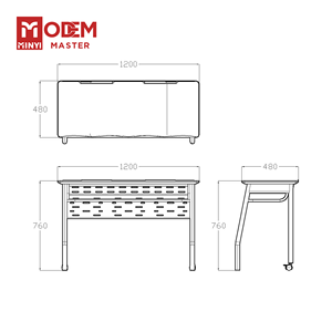 Escritorio Móvil para Estudiantes MINYI BRUNO con Ruedas, Escritorio y Banco Escolar de Madera de Lujo para Estudiantes - Product Image 3